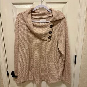 New York Laundry Beige Cowl Neck Sweater